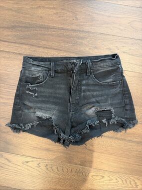 Whetherly Black Distressed Denim Jean Shorts Size 27/4 - C8-072